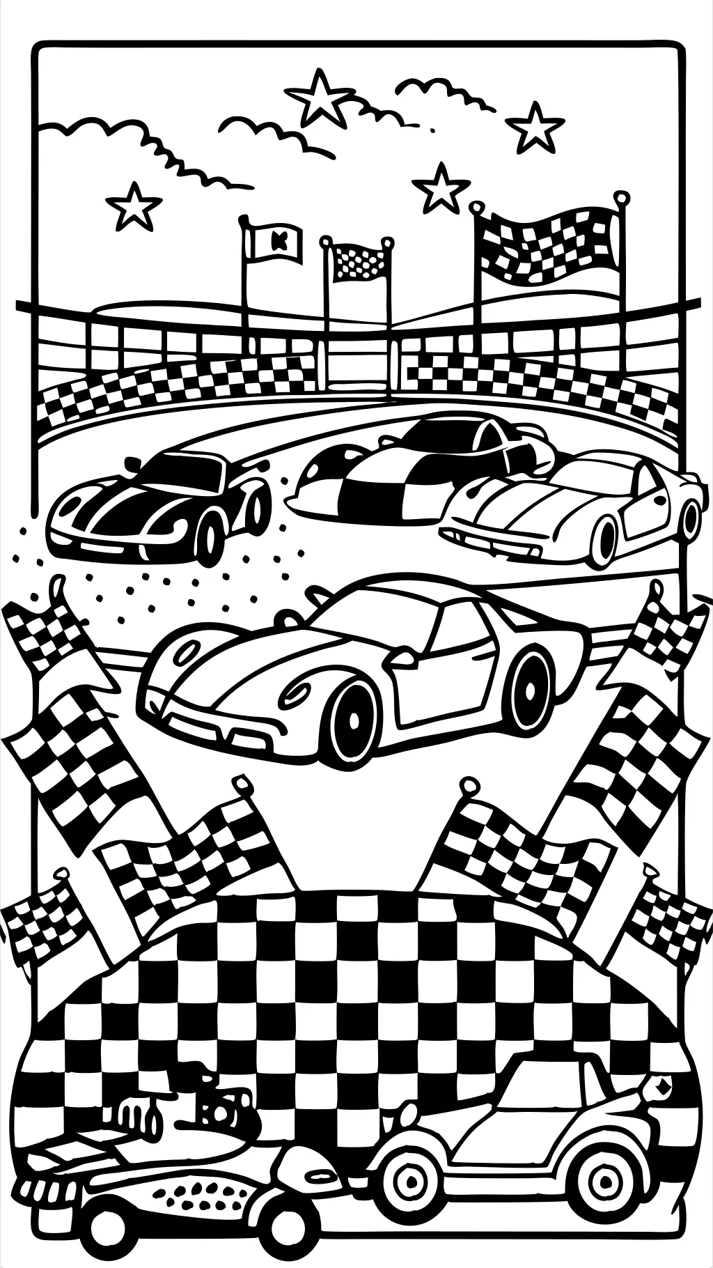 coloring pages of race cars